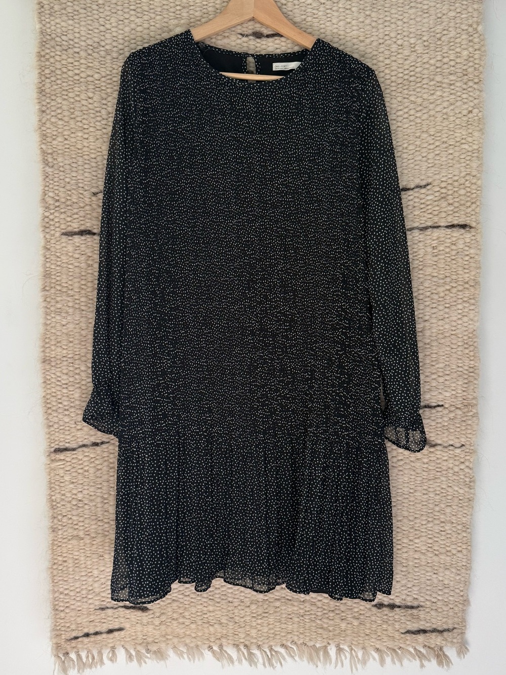 OAK + FORT Black Polka Dot Dress